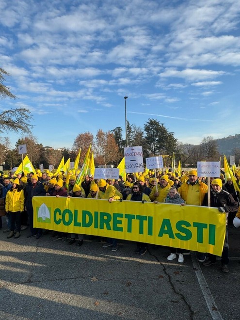 La delegazione astigiana scesa in piazza La delegazione astigiana scesa in piazza