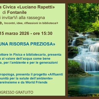 Fontanile riflette sul valore dell'oro blu alla biblioteca Rapetti