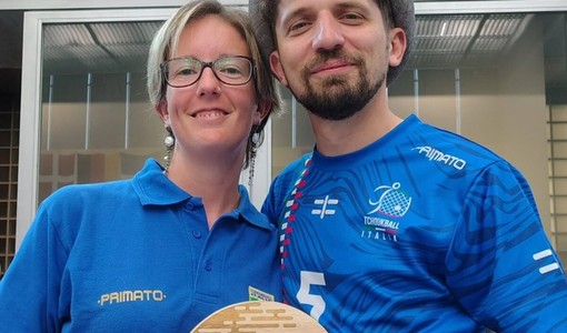 Francesco Pellitteri con la moglie Simona Merlone, medico della squadra