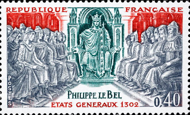 Francobollo del 1968, celebrativo degli Stati Generali di Filippo il Bello