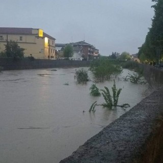 Il Belbo, fotografato questa mattina a Nizza Monferrato. Attualmente vicino alla soglia di pericolo a Castelnuovo