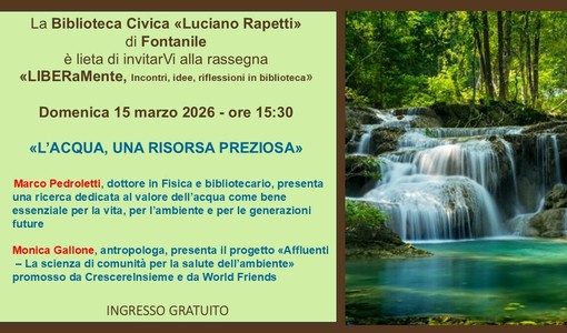 Fontanile riflette sul valore dell'oro blu alla biblioteca Rapetti