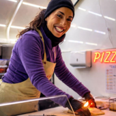 Francesca sulla sua ApePizza