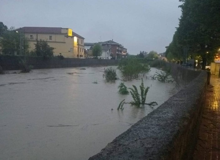 Il Belbo, fotografato questa mattina a Nizza Monferrato. Attualmente vicino alla soglia di pericolo a Castelnuovo