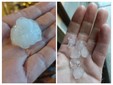 Grossi chicchi di grandine caduta ieri pomeriggio nell'Astigiano (immagini tratte dal gruppo Telegram Dati Meteo Asti)