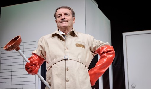 Giacomo Poretti in un'immagine di scena - ph Federico Buscarino