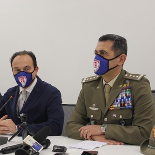 Il presidente della Regione Alberto Cirio con il commissario all'emergenza Covid gen. Figliuolo