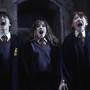 Un frame tratto da Harry Potter e la pietra filosofale con gli allora (2001) giovanissimi protagonisti