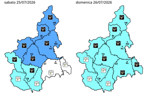 Temporali in arrivo sul Piemonte: domani sarà allerta gialla su tutta la regione Temporali in arrivo sul Piemonte: domani sarà allerta gialla su tutta la regione