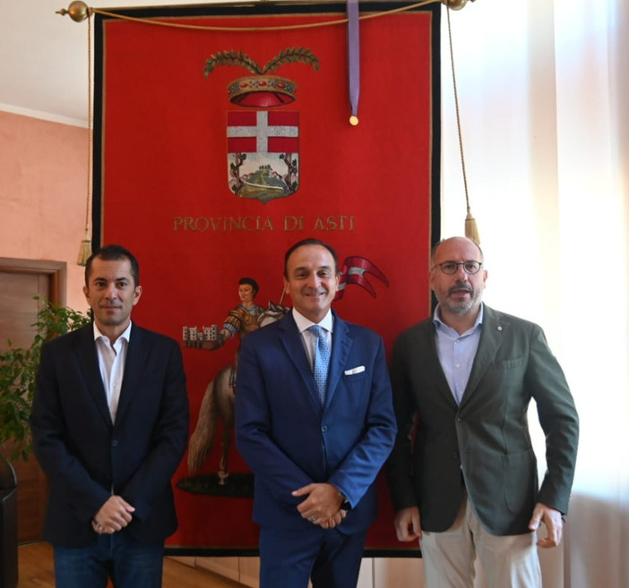 Il presidente della Regione Piemonte Alberto Cirio in visita istituzionale ad Asti