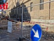 Cantiere dei lavori in Piazza Catena