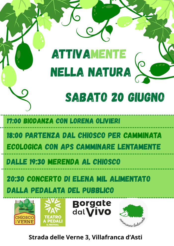 “AttivaMente nella Natura”: al Chiosco delle Verne una giornata tra benessere, ambiente e musica sostenibile “AttivaMente nella Natura”: al Chiosco delle Verne una giornata tra benessere, ambiente e musica sostenibile