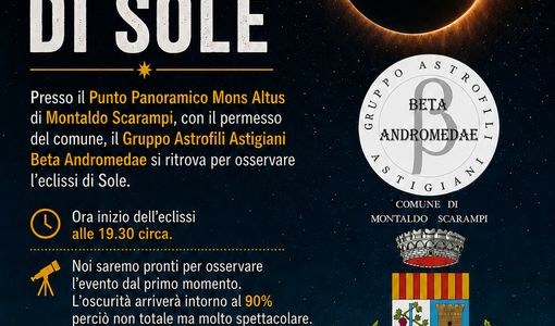 A Montaldo Scarampi una serata con il naso all’insù: arriva l’eclissi di Sole al Mons Altus