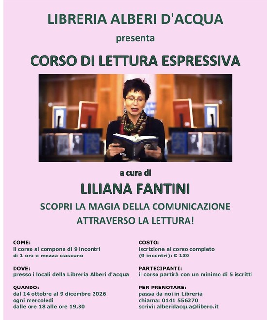 Alla Libreria Alberi d’Acqua torna il corso di lettura espressiva Alla Libreria Alberi d’Acqua torna il corso di lettura espressiva