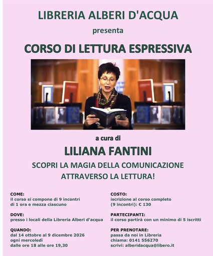 Alla Libreria Alberi d’Acqua torna il corso di lettura espressiva