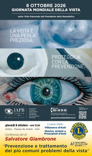 Giornata Mondiale della Vista, ad Asti controlli gratuiti e conferenza sulla prevenzione Giornata Mondiale della Vista, ad Asti controlli gratuiti e conferenza sulla prevenzione
