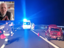 Nel riquadro, Cosimo Scarinzi. Il sindacalista era a bordo dell'auto rossa che si vede sulla destra