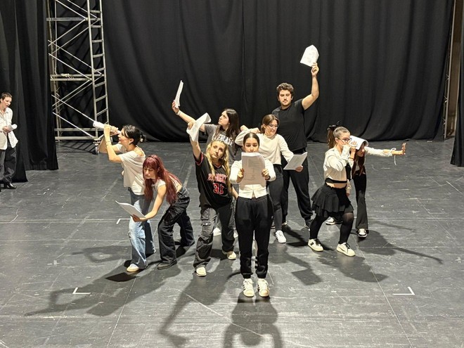 Immagini relative le prove della messa in scena dello spettacolo