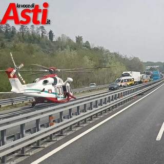 Incidente sulla A21 tra Felizzano e Asti Est, intervenuto l'elisoccorso