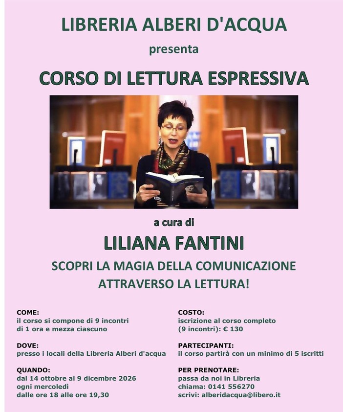 Alla Libreria Alberi d’Acqua torna il corso di lettura espressiva Alla Libreria Alberi d’Acqua torna il corso di lettura espressiva