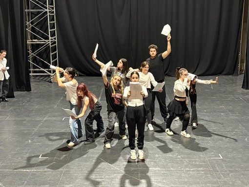 Immagini relative le prove della messa in scena dello spettacolo