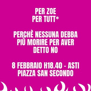 Asti scende  in piazza per Zoe Trinchero con Non una di meno: "Perché nessuna debba più morire per avere detto no"