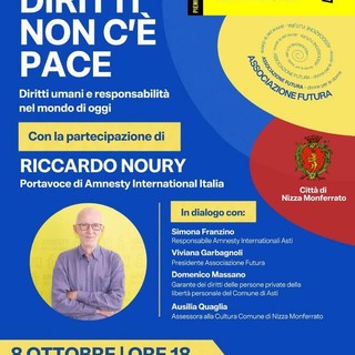 “Senza diritti non c’è pace”: a Nizza Monferrato un incontro con Riccardo Noury