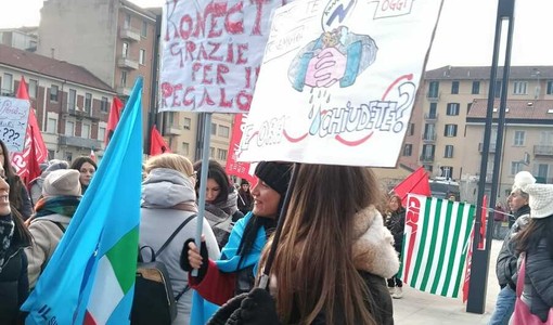 Il presidio Konecta a Torino