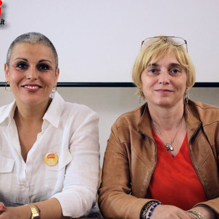 Arianna Franco (Cgil) con la dipendente del Comune di Castel Boglione, Federica Perissinotto