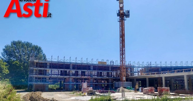 Il cantiere della scuola Rossignoli (luglio 2025)