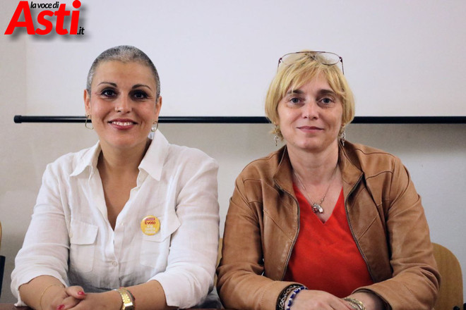 Arianna Franco (Cgil) con la dipendente del Comune di Castel Boglione, Federica Perissinotto