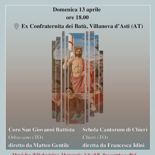 Villanova d’Asti, un concerto gratuito per celebrare la Pasqua