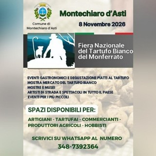 Fiera del tartufo di Montechiaro d'Asti, ultimi giorni per candidarsi tra gli espositori