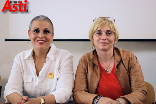 Arianna Franco (Cgil) con la dipendente del Comune di Castel Boglione, Federica Perissinotto