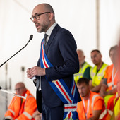 Il presidente Luca Robaldo ieri alla cerimonia di Roddi