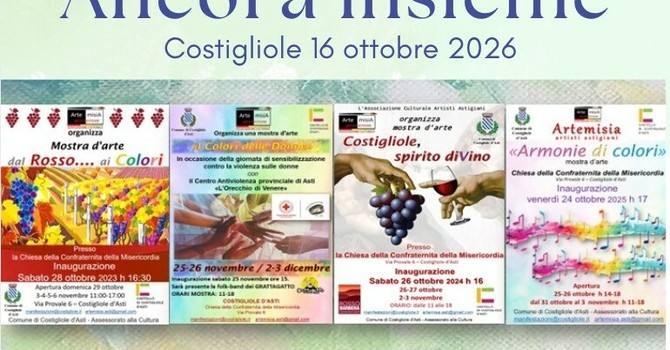 "Ancora insieme", l'arte diffusa protagonista alla Confraternita della Misericordia di Costigliole d'Asti
