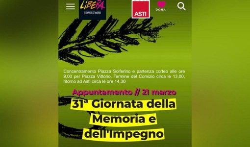 Anche la Cgil di Asti si mobilita per la giornata in ricordo delle vittime delle mafie