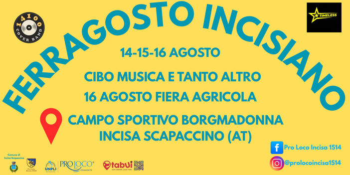 A Incisa Scapaccino rinasce la tradizione con il Ferragosto Incisiano