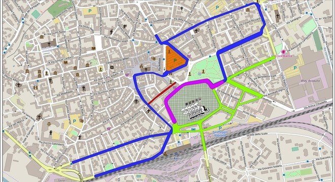 La cartina con le modifiche alla viabilità La cartina con le modifiche alla viabilità