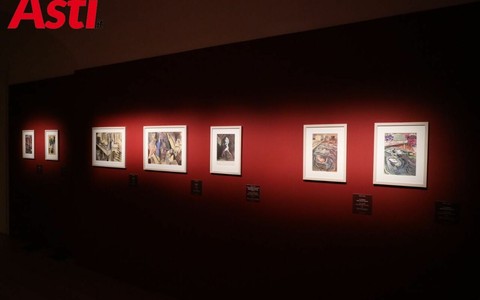 Alcune delle opere di Paolo Conte esposte in mostra a Palazzo Mazzetti (ph. Efrem Zanchettin - Merfephoto)