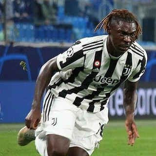Moise Kean con la maglia della Juventus Moise Kean con la maglia della Juventus