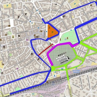 La cartina con le modifiche alla viabilità La cartina con le modifiche alla viabilità