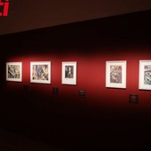 Alcune delle opere di Paolo Conte esposte in mostra a Palazzo Mazzetti (ph. Efrem Zanchettin - Merfephoto)