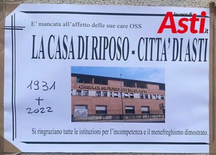 Uno dei finti manifesti funebri affissi dagli ex dipendenti nei giorni della chiusura definitiva della struttura (ph. Merfephoto - Efrem Zanchettin)