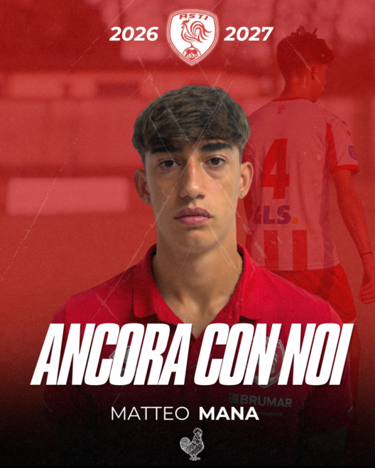 Asti calcio, confermato il giovane Matteo Mana Asti calcio, confermato il giovane Matteo Mana