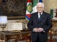 Il Presidente della Repubblica Sergio Mattarella con, alla sua sinistra, un'immagine simbolo di questo 80esimo anniversario Il Presidente della Repubblica Sergio Mattarella con, alla sua sinistra, un'immagine simbolo di questo 80esimo anniversario