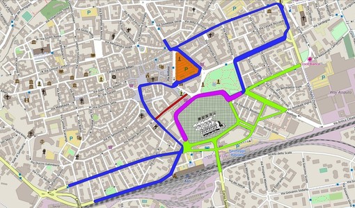 La cartina con le modifiche alla viabilità