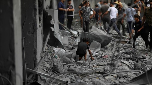 Un immagine che documenta la tragica situazione di Gaza