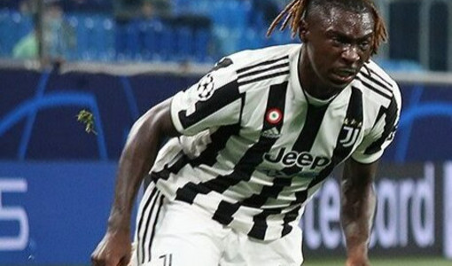 Moise Kean con la maglia della Juventus Moise Kean con la maglia della Juventus