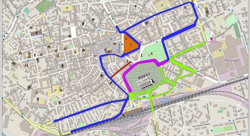 La cartina con le modifiche alla viabilità La cartina con le modifiche alla viabilità